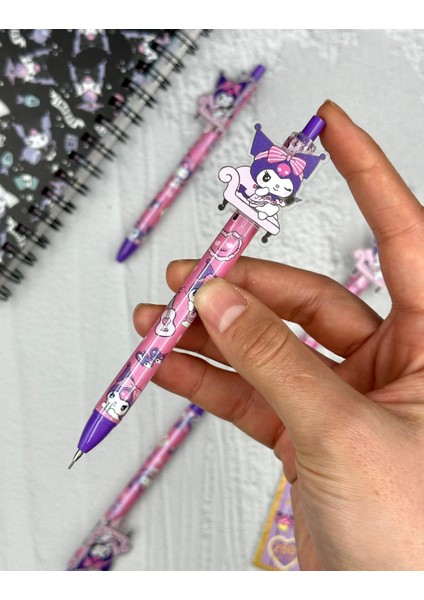 Kuromi Desenli Pembe Renk 0.7 mm Uçlu Versatil Kurşun Kalem