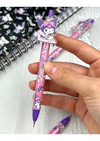 Kuromi Desenli Pembe Renk 0.7 mm Uçlu Versatil Kurşun Kalem
