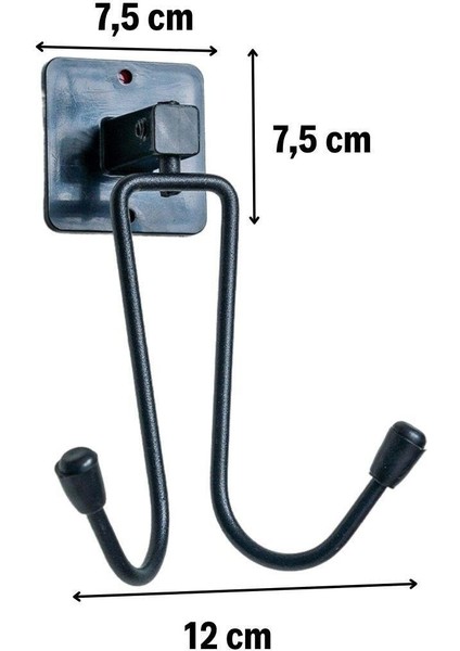 Kendiliğinden Yapışkanlı Siyah Paslanmaz Metal Bornoz ve Havlu Askılığı