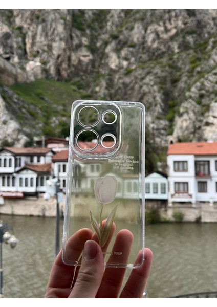 Xiaomi Note 13 Pro 4g Uyumlu Kılıf Kamera Korumalı Gül Desenli Baskılı Şeffaf Yumuşak Kapak