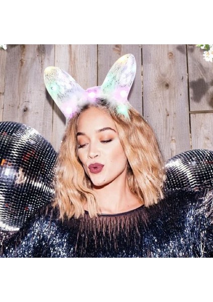 Vıp Kalite Beyaz Dantelli LED Işıklı Tavşan Tacı Kostüm Aksesuarları Bekarlığa Veda Tacı modelleri