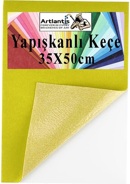 Yapışkanlı Keçe 35X50 cm 1 Adet 2.0 mm Kendinden Yapışkanlı Renkli Hobi Keçesi Elişi Keçe Kumaşı Anasınıfı Kreş Etkinlik
