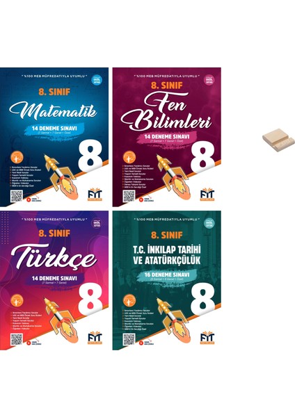 Lgs 8. Sınıf Matematik Fen Türkçe ve Inkılap 4lü Branş Denemeleri + Telefon Tutucu