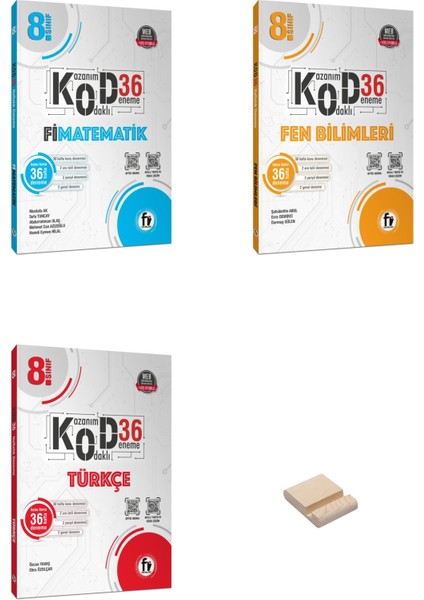 Lgs 8. Sınıf Kazanım Odaklı Matematik Fen ve Türkçe 3lü Deneme Seti + Telefon Tutucu