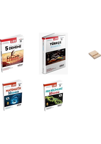 Lgs 8. Sınıf Tüm Dersler Transit Genel Matematik Fen ve Türkçe 4lü Deneme Seti + Telefon Tutucu