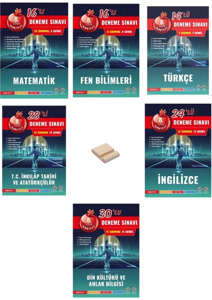 Lgs 8. Sınıf Tüm Dersler 6lı Branş Denemeleri + Telefon Tutucu