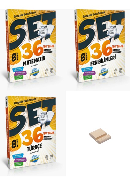 Lgs 8. Sınıf Sempatik Matematik Fen Bilimleri ve Türkçe 3lü Haftalık Kazanım Denemeleri + Telefon Tutucu