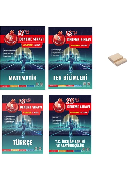 Lgs 8. Sınıf Matematik Fen Türkçe ve Inkılap 4lü Branş Denemeleri + Telefon Tutucu
