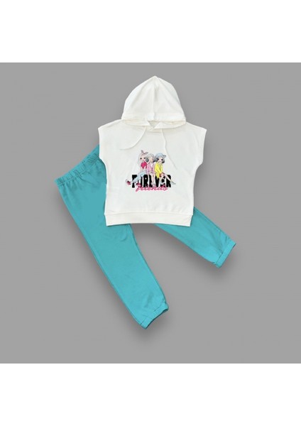 3-4-5 Yaş Forever Cici Kızlar Baskılı Kapşonlu 2li Kız Çocuk Takımı fiyatları