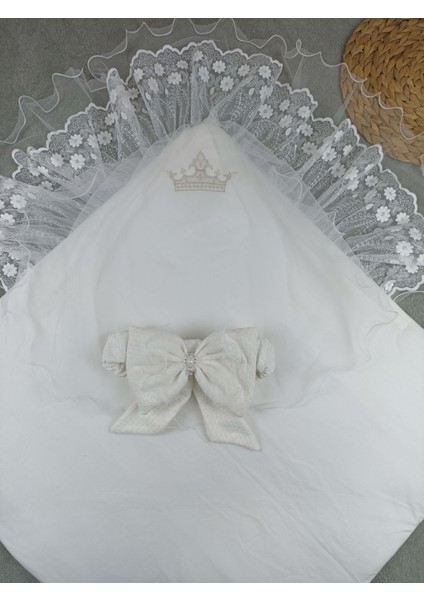 Yenidoğan Kumru Soft Cotton Taç Nakışlı Trilüks Kundak Bebek Battaniyesi modelleri