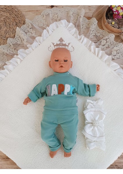 Yenidoğan Wool Yün Kumaş Taç Nakışlı Güpür Duvaklı Fiyonk Prizma Taş Unisex Kundak Bebek Battaniyesi fırsatları