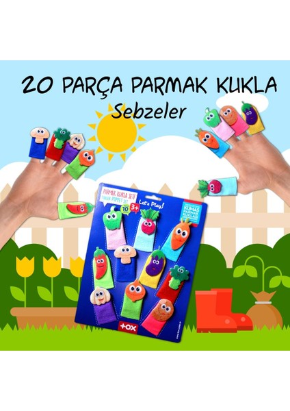 Sebzeler 10 Parça Parmak Kukla , Eğitici Oyuncak T104