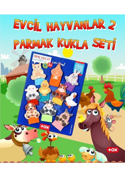 2 Set - 20 Parça Tox Evcil Hayvanlar ve Meslekler Parmak Kukla 77-2/76-1