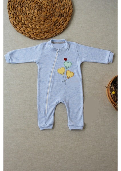 3-6 18-24 24-36 Ay Uçan Balonlar Nakışlı Ef Boy Fermuarlı Erkek Bebek Tulumu fiyatları