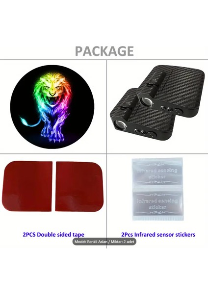 Mini Projektör, Tüm Araçlar için, Araç Kapısı Projektörü, Aydınlatma, LED Işıkları, Süslü Araç Kapısı