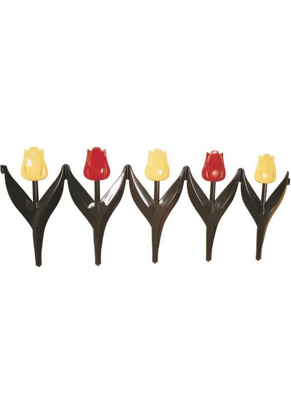 SY-5996 Lale Plastik Bahçe Çiti 30X75 cm 4'lü Set Sarı-Kırmızı