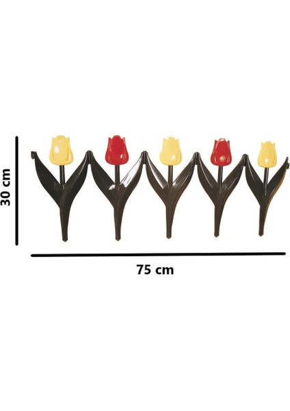 SY-5996 Lale Plastik Bahçe Çiti 30X75 cm 4'lü Set Sarı-Kırmızı