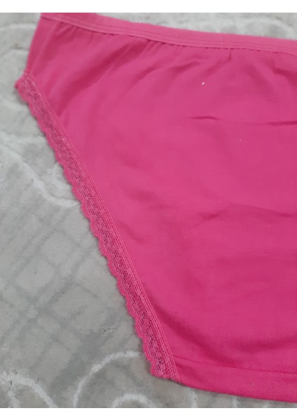 Fuşya Kenarları Dantel Detaylı %92 Coton Pamuk Rahat Kullanışlı Yumuşak Kadın Külot modelleri