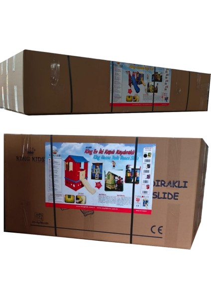 Büyük Oyun Parkı - Kaydıraklı Salıncaklı Oyun Evi | Anaokulu Kreş Bahçe Oyuncağı Dayanıklı Set