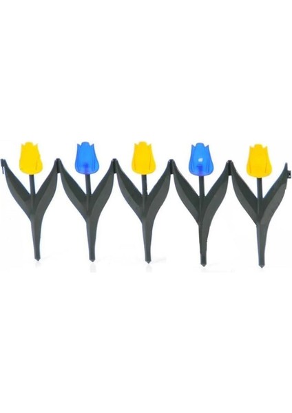SY-5996 Lale Plastik Bahçe Çiti 30X75 cm 4'lü Set Sarı-Mavi