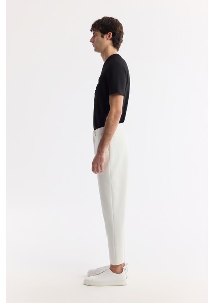Erkek Beyaz Slim Fit Beli Lastikli Bi Stretch Chino Pantolon B003033 fiyatları