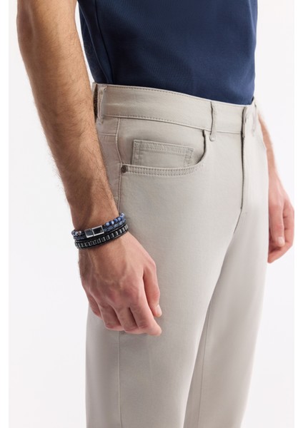 Erkek Taş Slim Fit Klasik Bel Armürlü Pamuklu 5 Cep Pantolon B003038