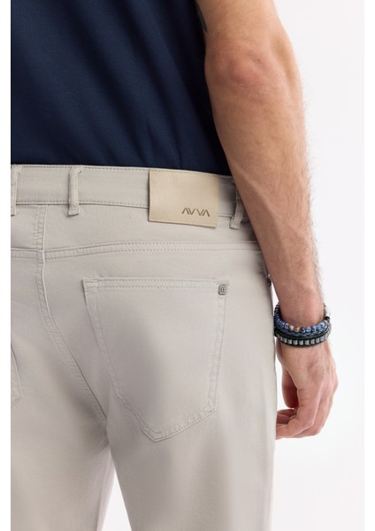 Erkek Taş Slim Fit Klasik Bel Armürlü Pamuklu 5 Cep Pantolon B003038