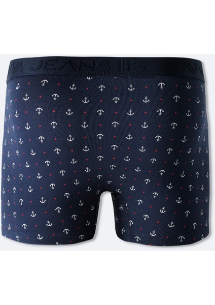 Erkek Lacivert Çapa Desenli Tekli Boxer A51Y9501
