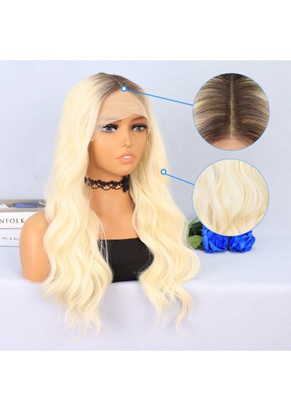 Kumral Platin Ombreli Fiber Sentetik Tül Peruk Yeni