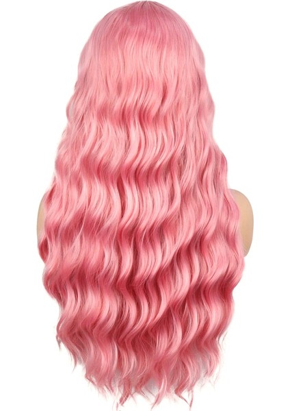 Pembe Dalgalı Tül Peruk Yeni