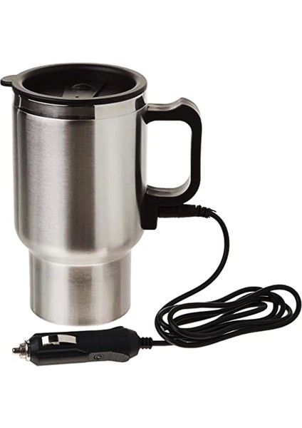 Araç - Oto- 12V Çelik Bardak Kettle Su Isıtıcısı Çakmaklık Fişli