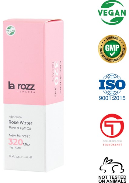 Isparta Tam Yağlı Doğal Gül Suyu 30 ml