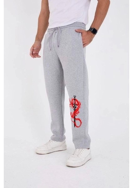 Kışlık Üç Iplik Baskılı Eşofman Pantolon
