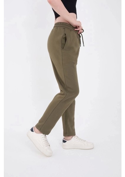 Unisex Üç Iplik Basic Eşofman Pantolon Haki