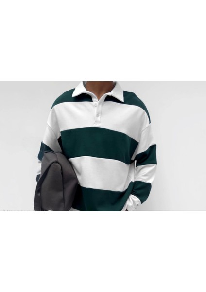Üç Iplik Parçalı Yakalı Sweatshirt
