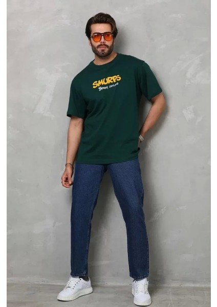 Basic Bisiklet Yaka Oversize Tshirt