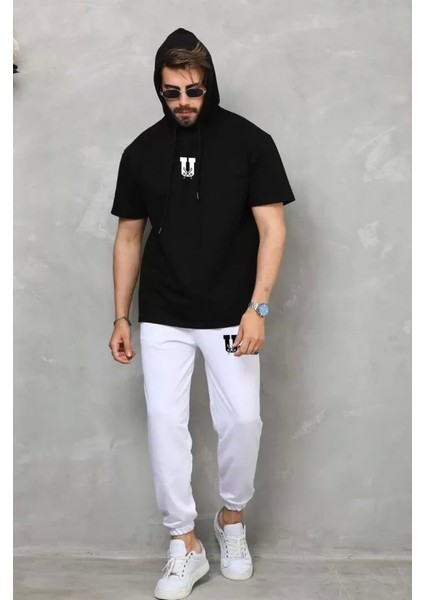 Unisex Kapşonlu Oversize Tshirt Takım