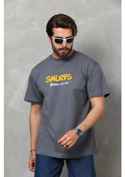 Basic Bisiklet Yaka Oversize Tshirt
