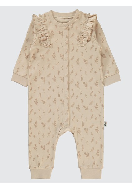 Kız Bebek Patiksiz Tulum 6-18 Ay Fildişi