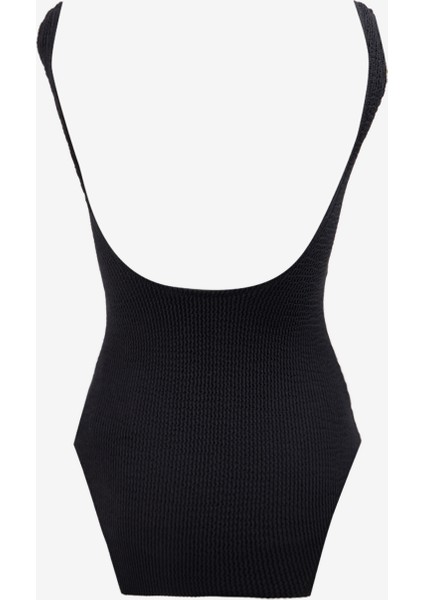 Siyah Kadın U Yaka Dokulu Mayo Rinda fiyatları