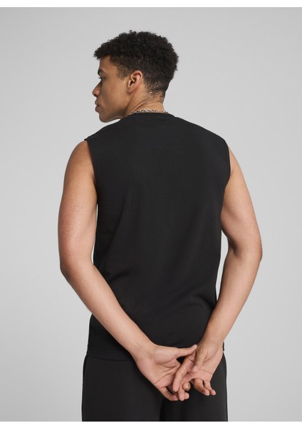 68262601 Ess No. 1 Logo Sleeveless Beyaz Yuvarlak Yaka Regular Fit Baskılı Erkek T-Shirt