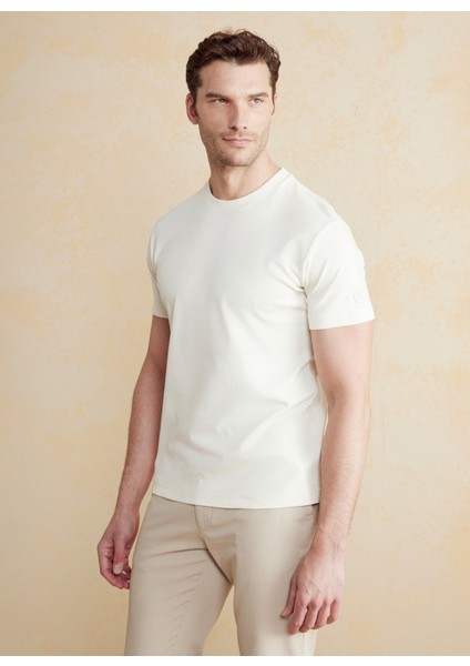 Bisiklet Yaka Bej Erkek T-Shirt BBSS25MTS011 fiyatları