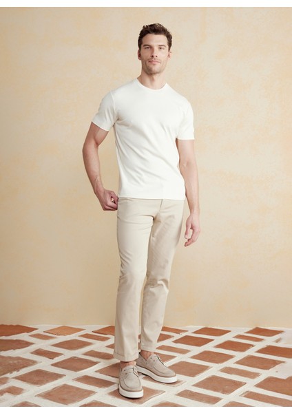 Bisiklet Yaka Bej Erkek T-Shirt BBSS25MTS011 modelleri