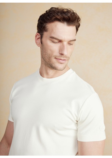 Bisiklet Yaka Bej Erkek T-Shirt BBSS25MTS011 fırsatları