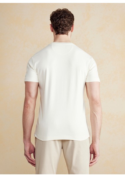 Bisiklet Yaka Bej Erkek T-Shirt BBSS25MTS011 indirimleri