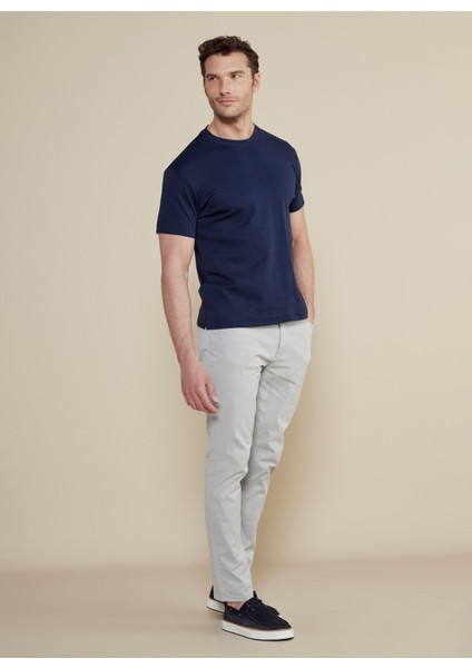 Bisiklet Yaka Lacivert Erkek T-Shirt BBSS25MTS011