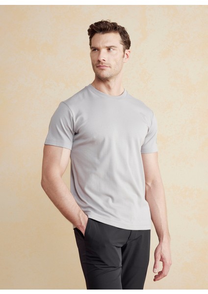 Bisiklet Yaka Gri Erkek T-Shirt BBSS25MTS011 fiyatları