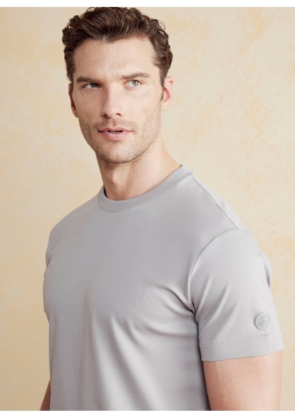 Bisiklet Yaka Gri Erkek T-Shirt BBSS25MTS011 fırsatları