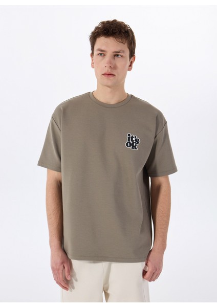 Gmg Fırenze Bisiklet Yaka Haki Erkek T-Shirt GU25MSS03016