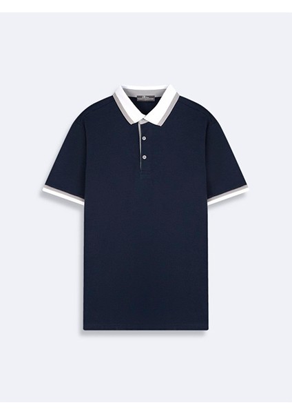 Erkek Basıc Polo Yaka Regular Lacivert T-shırt